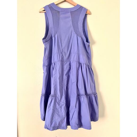 Anthropologie Daily Practice Trek Utility Mini Dress Purple Large 100% Cotton - Picture 4 of 9